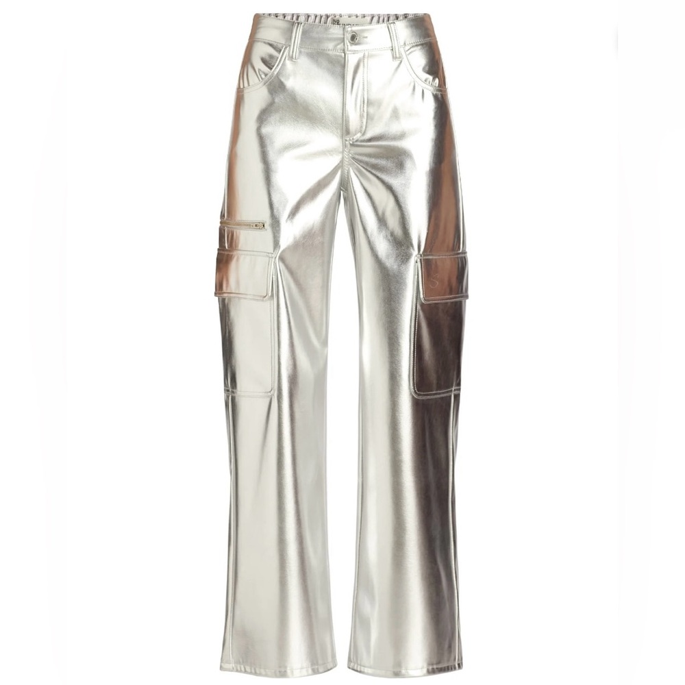High Rise Metallic Cargo Pants - Picture 5 of 5
